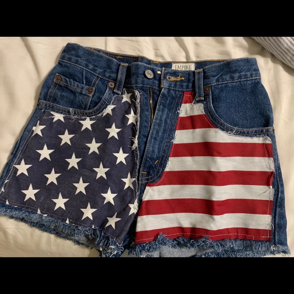 Handmade American flag shorts